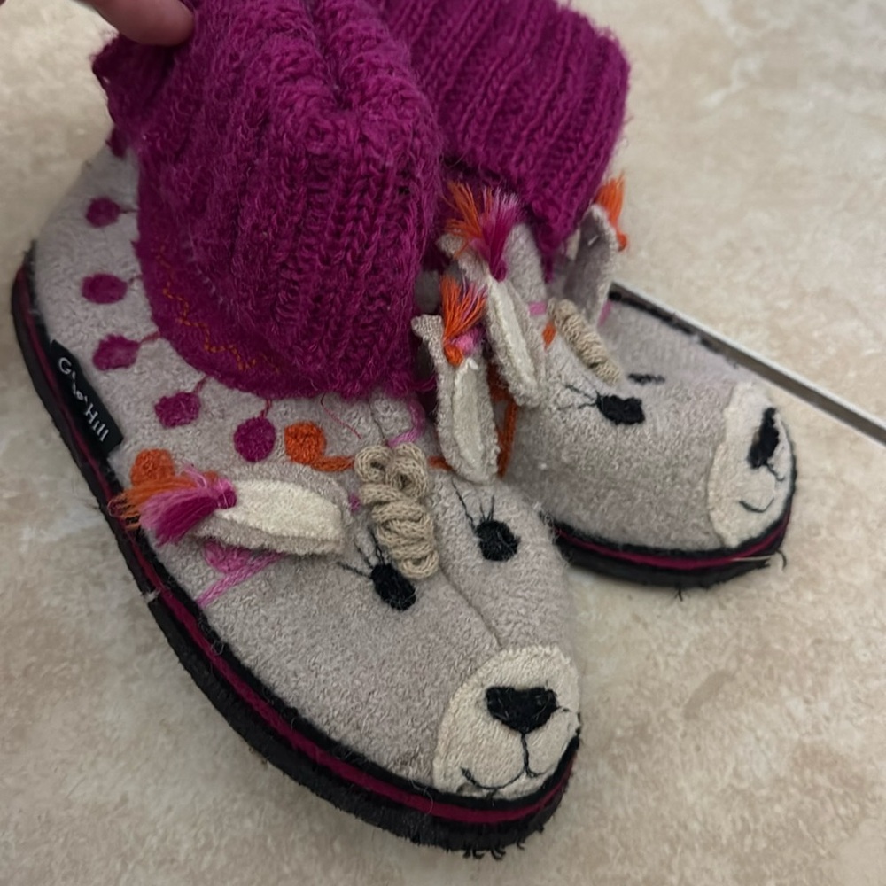 Garnet Hill Wool alpaca slippers size toddler 11